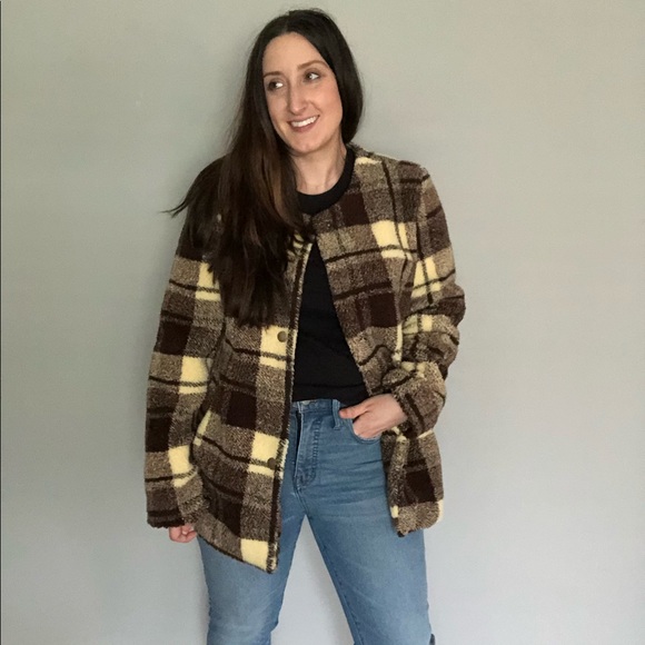 BOGO 🎉 🆕 Sanctuary Teddy Coat Sherpa Plaid Jacket - Picture 7 of 11